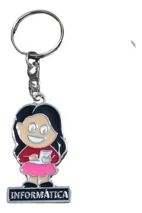 Chaveiro Informática Mulher Saia Vermelha Presente Em Metal