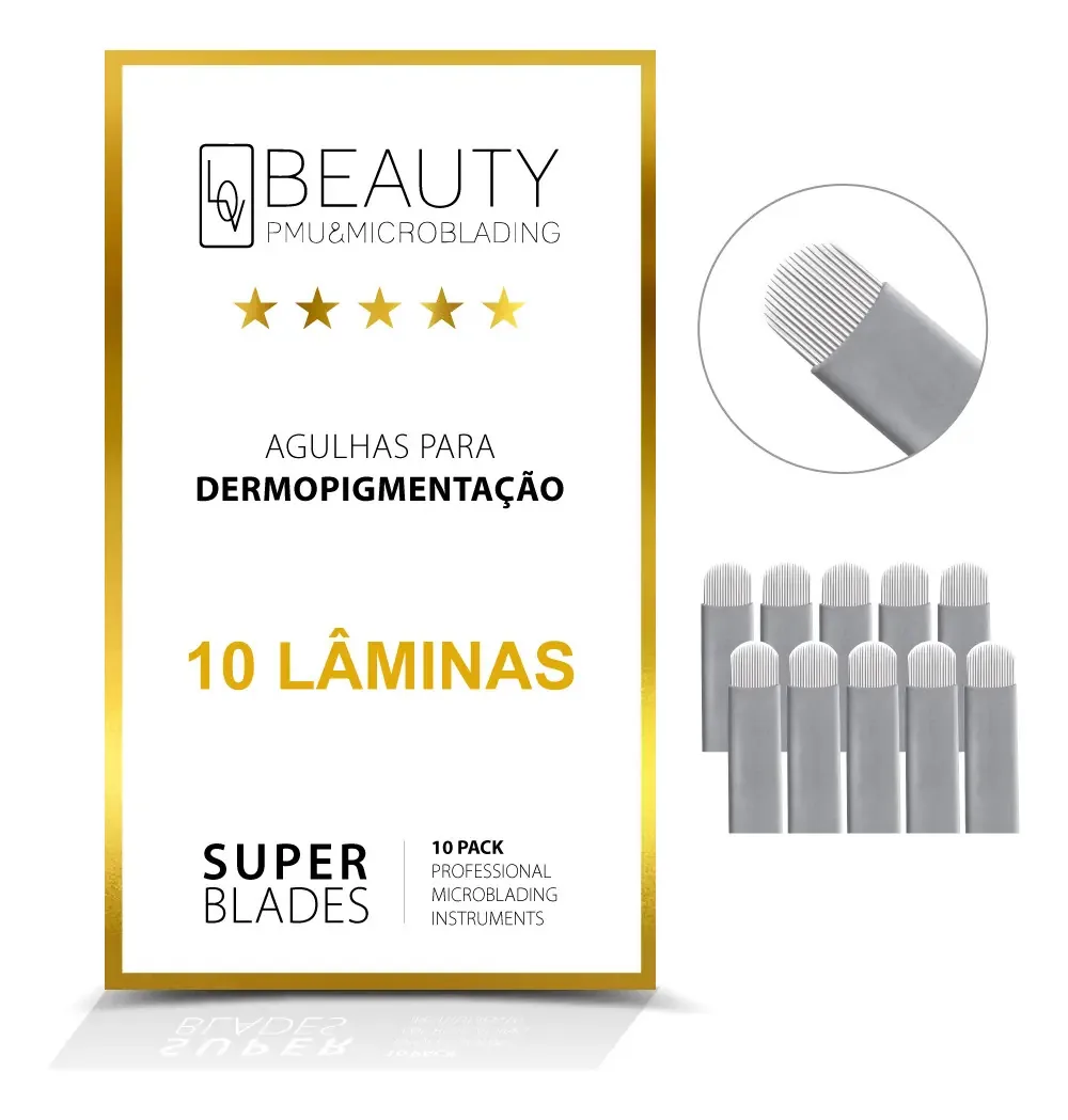 LovBeauty Super Blade 18U 0.18mm Microblading 10 Lâminas Aço Cirúrgico