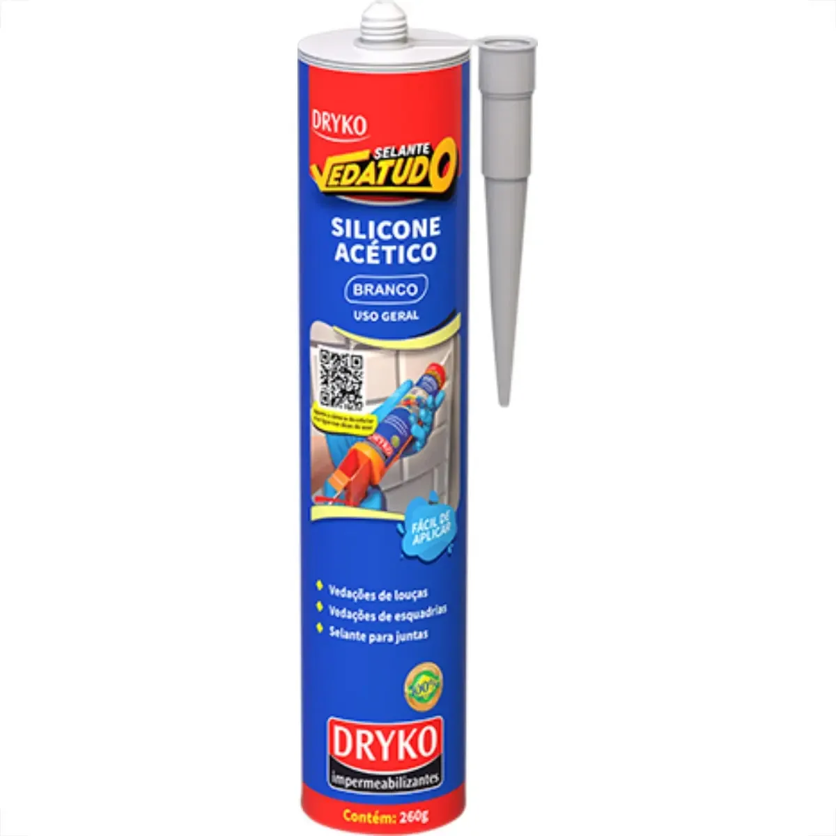 Cola Silicone 260g Dryko Branco