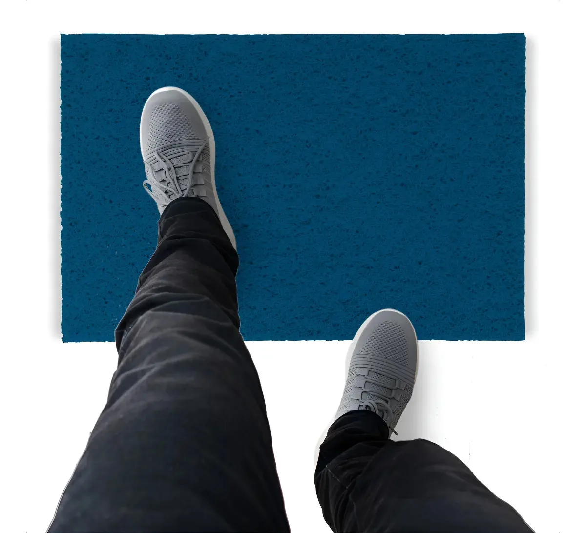 Tapete Capacho de Vinil Antiderrapante Azul Royal para Rampas 5 m x 60 cm