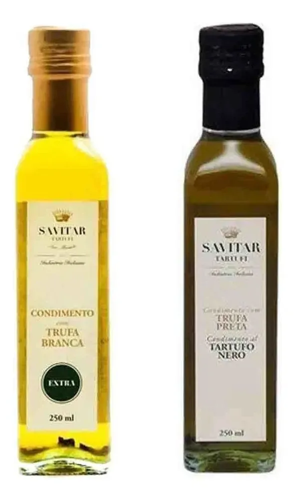 Kit Azeite Com Trufas Brancas E Trufas Negras Savitar 250 Ml