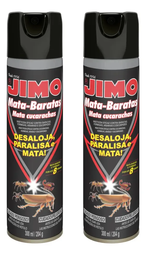 Kit Com 2 Mata Baratas Spray Dedetizador 300ml Jimo