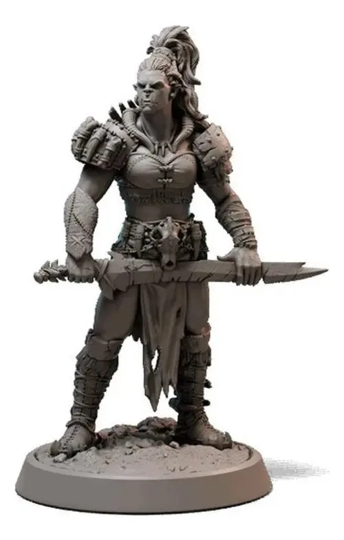 Miniatura Conspiração Orc Guerreira Tamanho 20cm Rpg