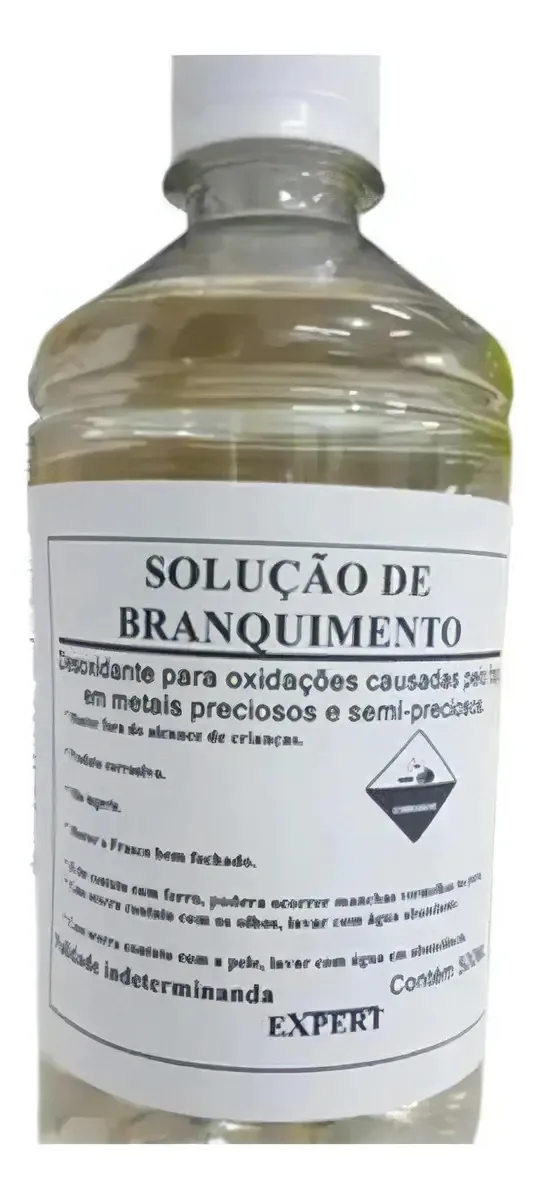 2 Litros Solução Branquimento Joias Alianças, Cordão