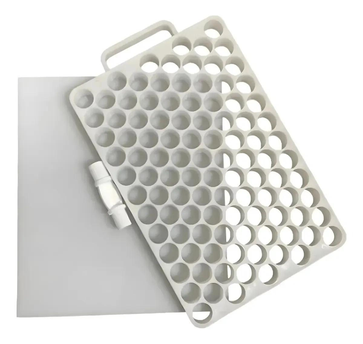 Placa Porcionadora De Doce Dosadora Brigadeiro 18g 104 Furos Cor Branco
