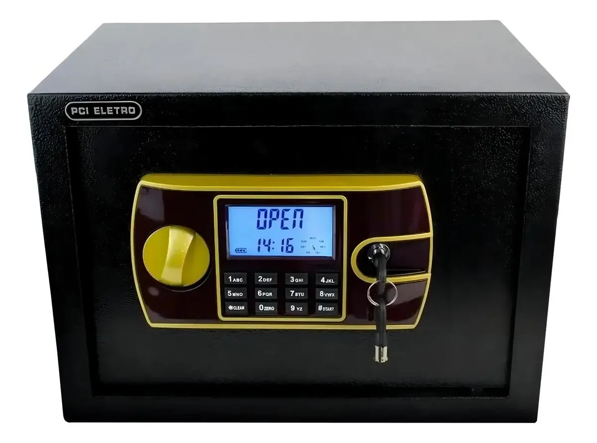 Cofre Eletrônico Tudo Eletro 16L Preto Senha 8 Dígitos Aço