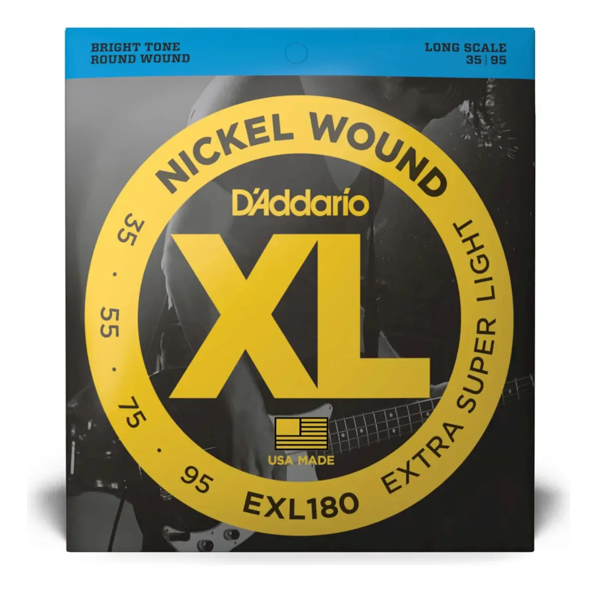 Cordas Para Baixo Daddario 4 Cordas Escala Longa Exl180
