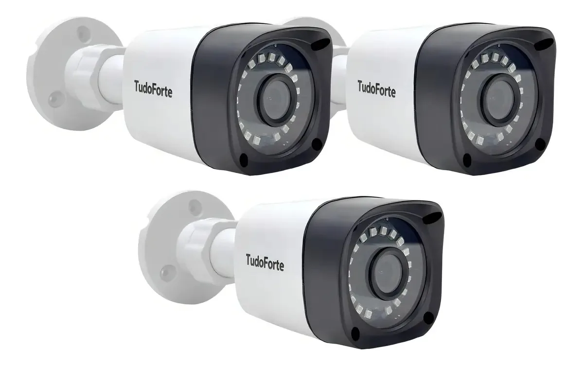 3 Câmeras Internas Full Hd 1080p 2mp Infra 20mts Tf Hb 402 Cor Branco