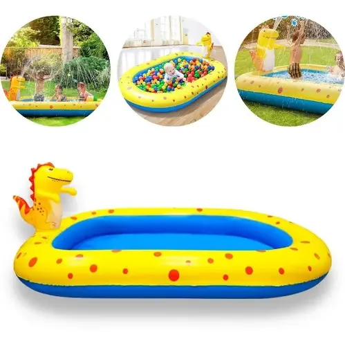 Piscina Infantil Inflável Com Borda Chafariz Divertida Verão