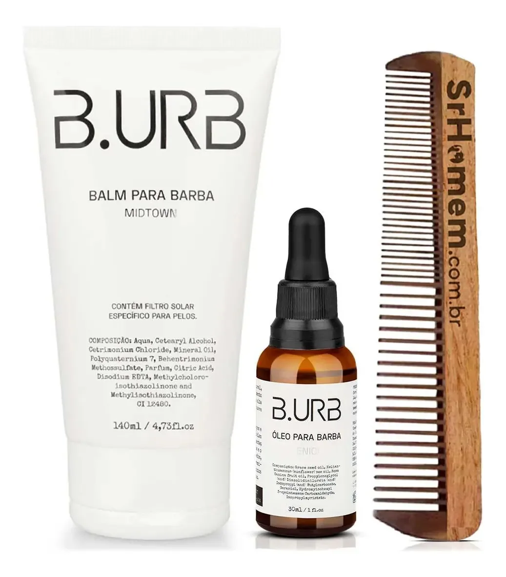 Kit Balm Midtown 140ml + Óleo Venice + Pente Duplo