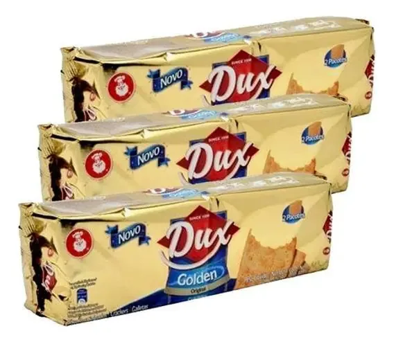 Kit 3 Biscoitos Cracker Dux Golden – Crocante e Salgado, 294g