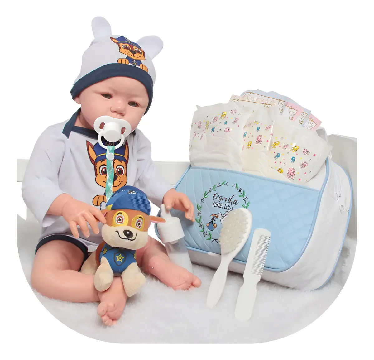 Bebê Reborn Realista Menino 48cm Vinil Siliconado Cegonha Reborn Dolls