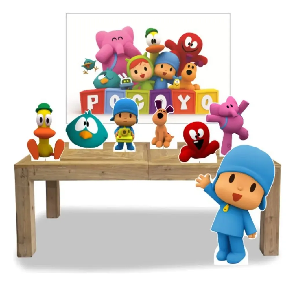 Painel + Displays Decoração Festa Infantil Pocoyo Menino