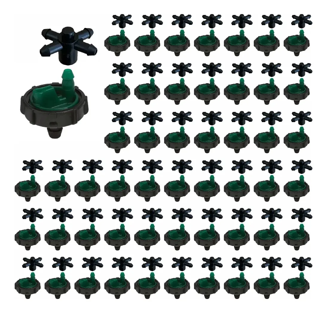 Botão Gotejador E Conectores 4 Saídas 3mm - Kit 100 Und Cor 2,0l/h - Marrom