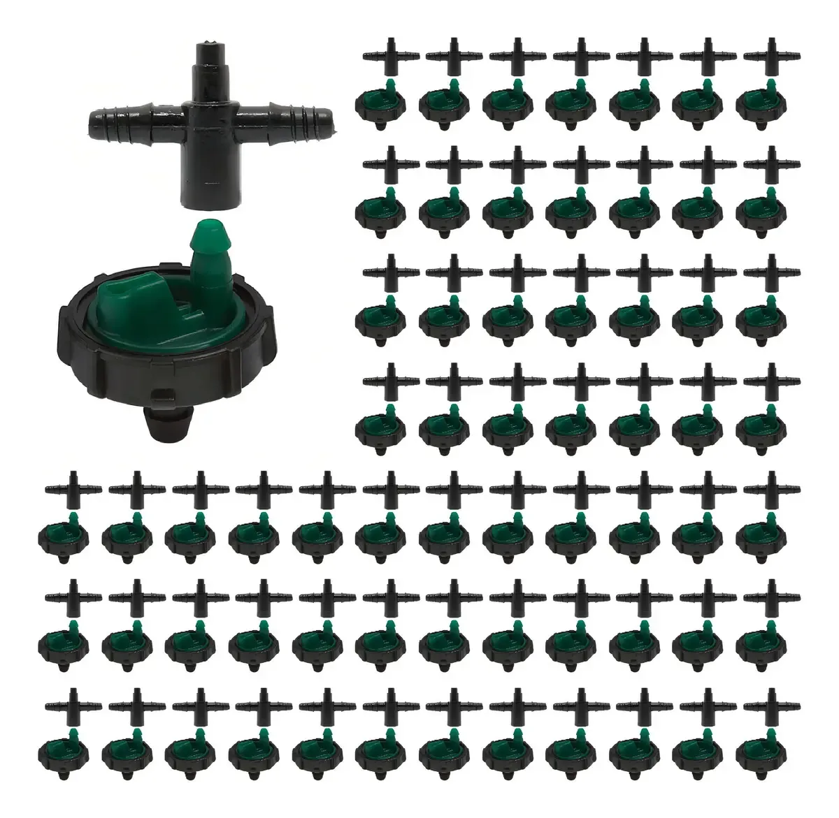 Botão Gotejador E Conectores 2 Saídas 3mm - Kit 200 Und Cor 2,0l/h - Marrom