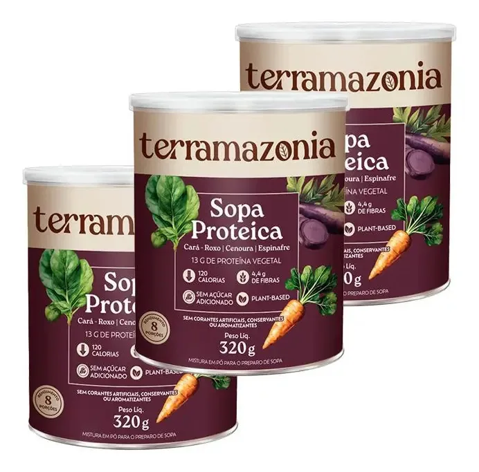 Kit 3x: Sopa Proteica Terramazonia 320g