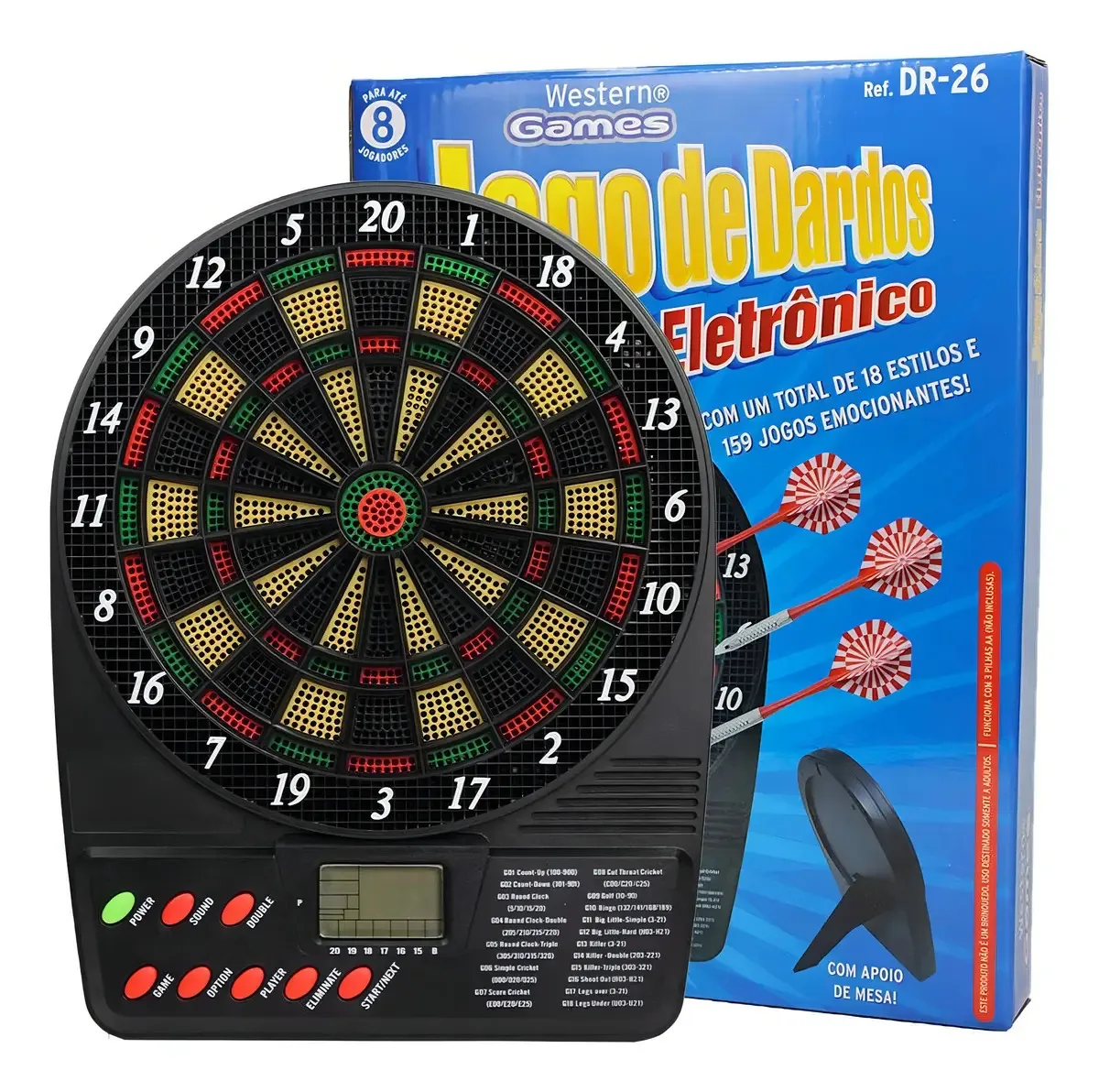 Jogo Esportivo De Dardos Eletrônico Com Apoio De Mesa