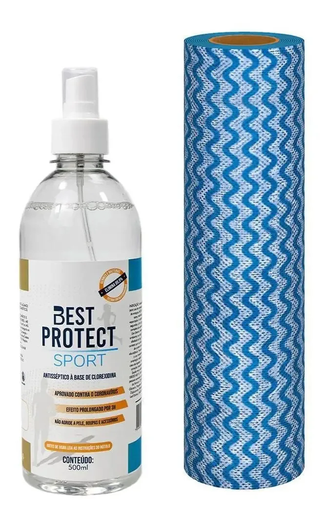 Spray Antisséptico Sport 500ml Sem Álcool 25 Panos Multiuso