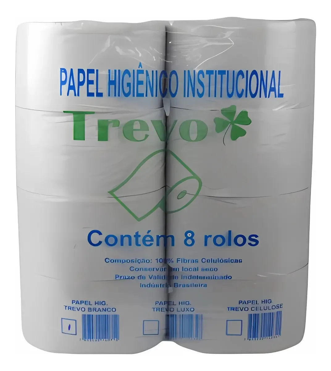 Papel Higienico Rolão Branco Trevo C/8 Rolos