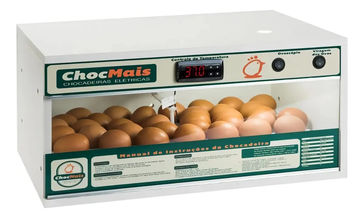 Chocadeira Automática 56 Ovos Chocmais Com Ovoscópio