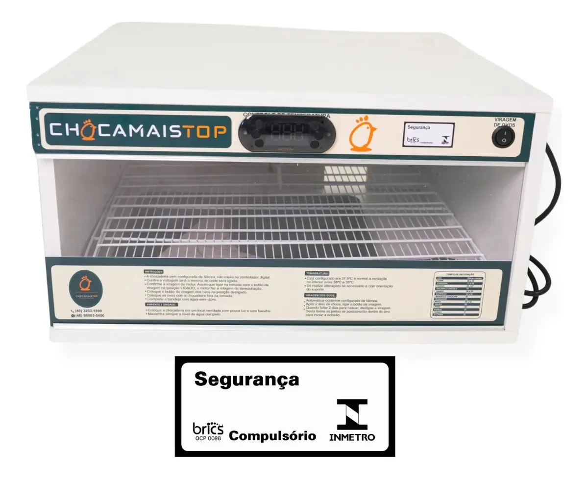Chocadeira Eletrica 72 Ovos Com Ovoscopio Chocmaistop