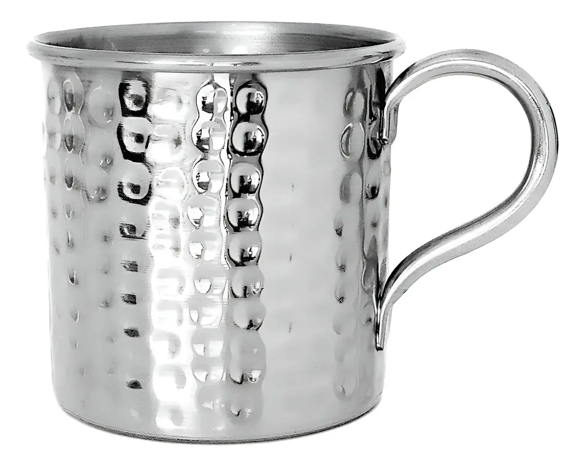 Caneca Moscow Mule Prata 350 Ml Martelada Impermeabilizada