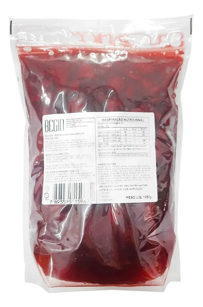 Frutas Para Drinks Begin Vermelhas - 1l