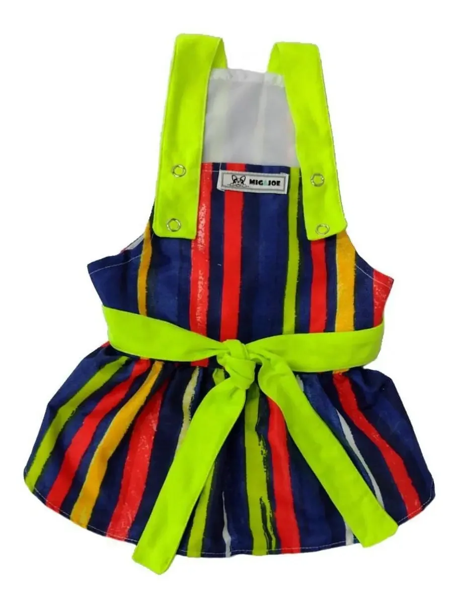 Vestido Malha Listras Neon Tam 3 - Para Pet