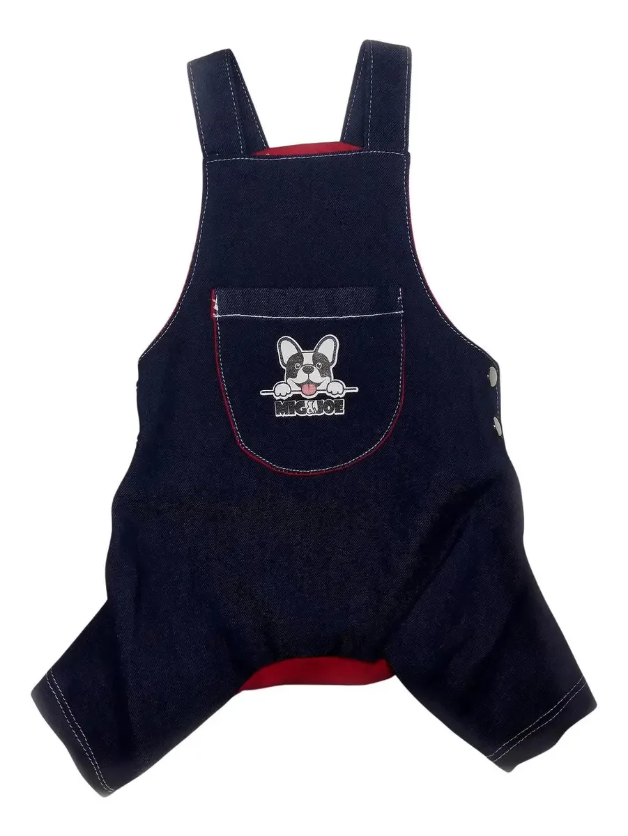 Jardineira Jeans Tamanho 1 - Para Cachorro