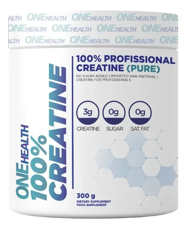 Creatina Monohidratada Pura 300g One Health Sem Sabor Glúten Free