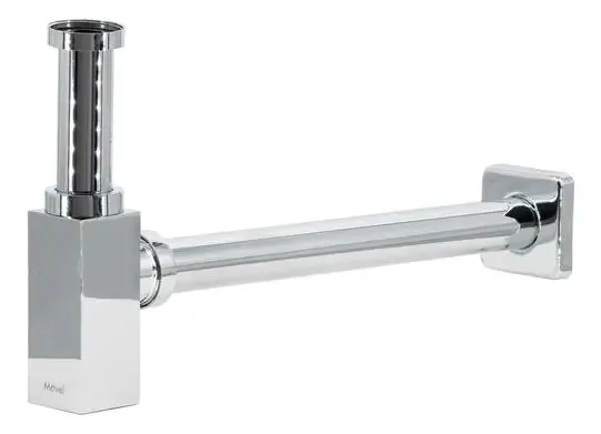 Sifão Quadrado Para Lavatório Cromado Lux