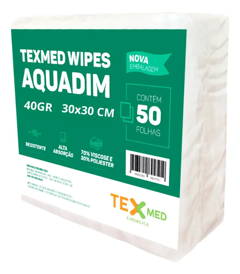 Toalhas umedecidas Texmed wipes 30x30 em pacote 50 u