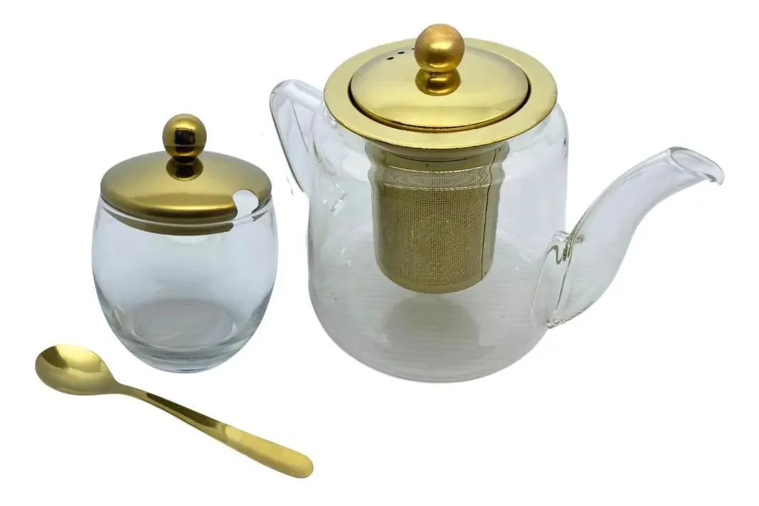 Conjunto Para Chá Dourado 2 Peças Fineza