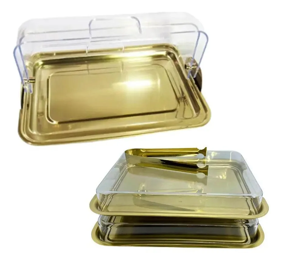 Kit Café Da Manhã 2 Peças Porta Frio E Pão Dourado Fineza