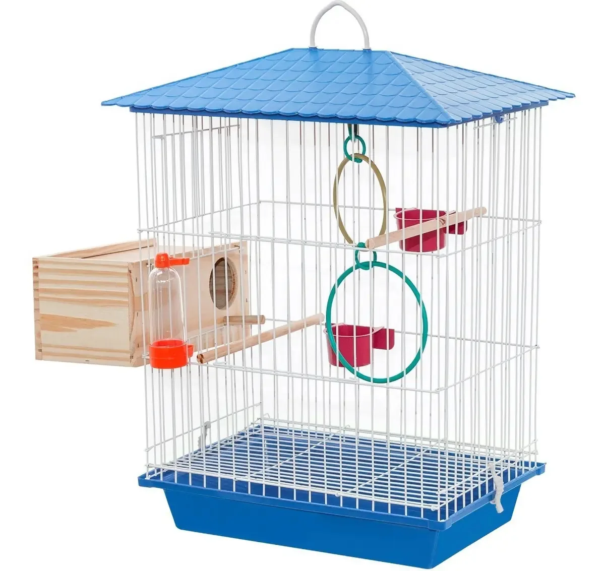 Gaiola P/ Criadeira Agaporne + Ninho Acessórios Vivopet Azul