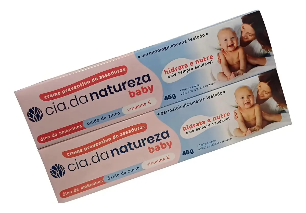 Kit C/ 2 Creme Pomada Assadura Cia Da Natureza Baby Bebe 45g