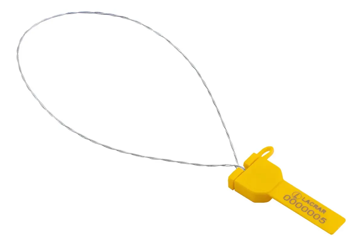 100 Und Lacre Âncora Com Arame De 20 Cm P/ Caminhão E Cargas Cor Amarelo
