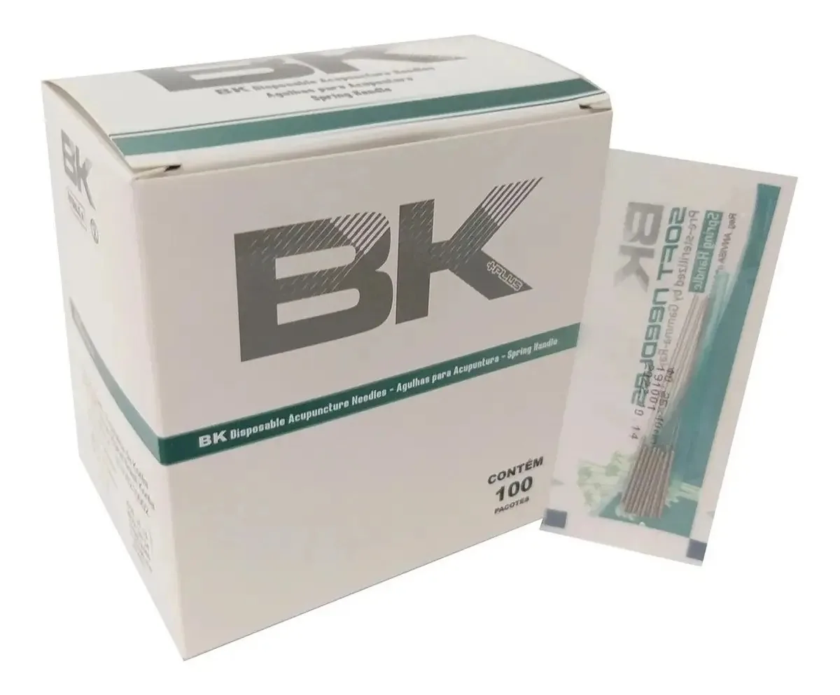 Agulha Acupuntura Sistêmica 0,25mm 3cm 1000 Unidades B&K BK Plus