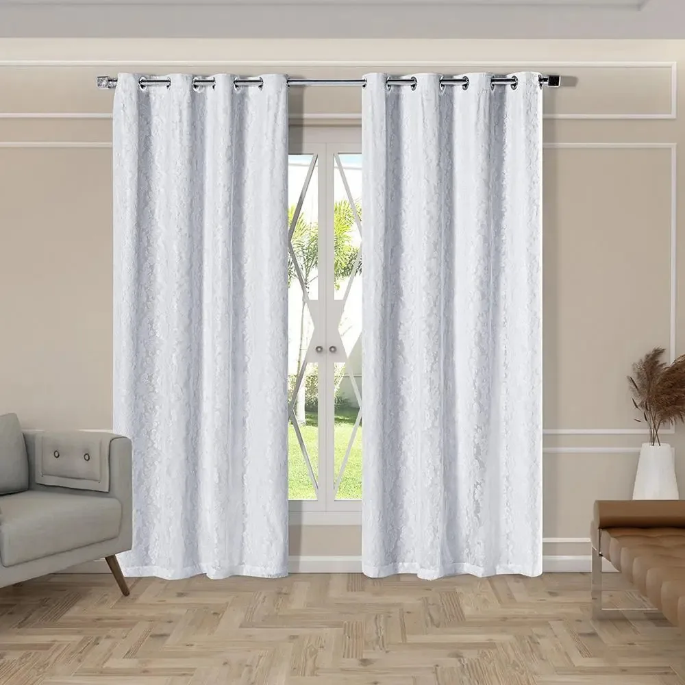 Cortina Blackout 2,80x2,30 Renda Porta Balcão Branco
