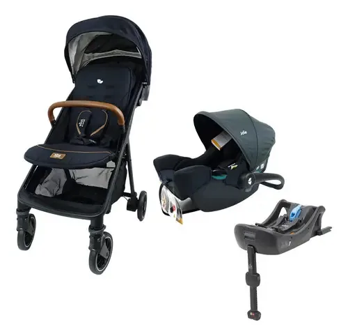 Carrinho Passeio Dobrável+bebê Conforto+base Parcel Eclipse Cor do chassi Preto