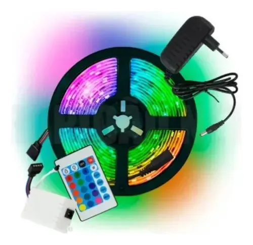 Fita de LED RGB MGC de 5 Metros com Controle e Fonte – IP65