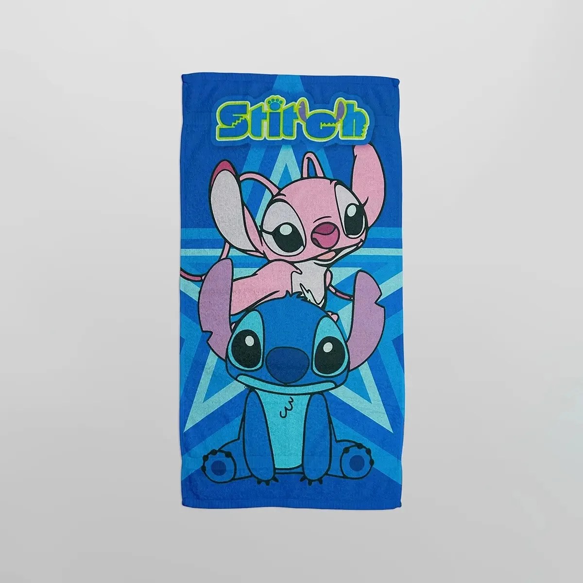 Toalha Banho Praia Grande Macia Estampada Rápida Cor Azul Stitch