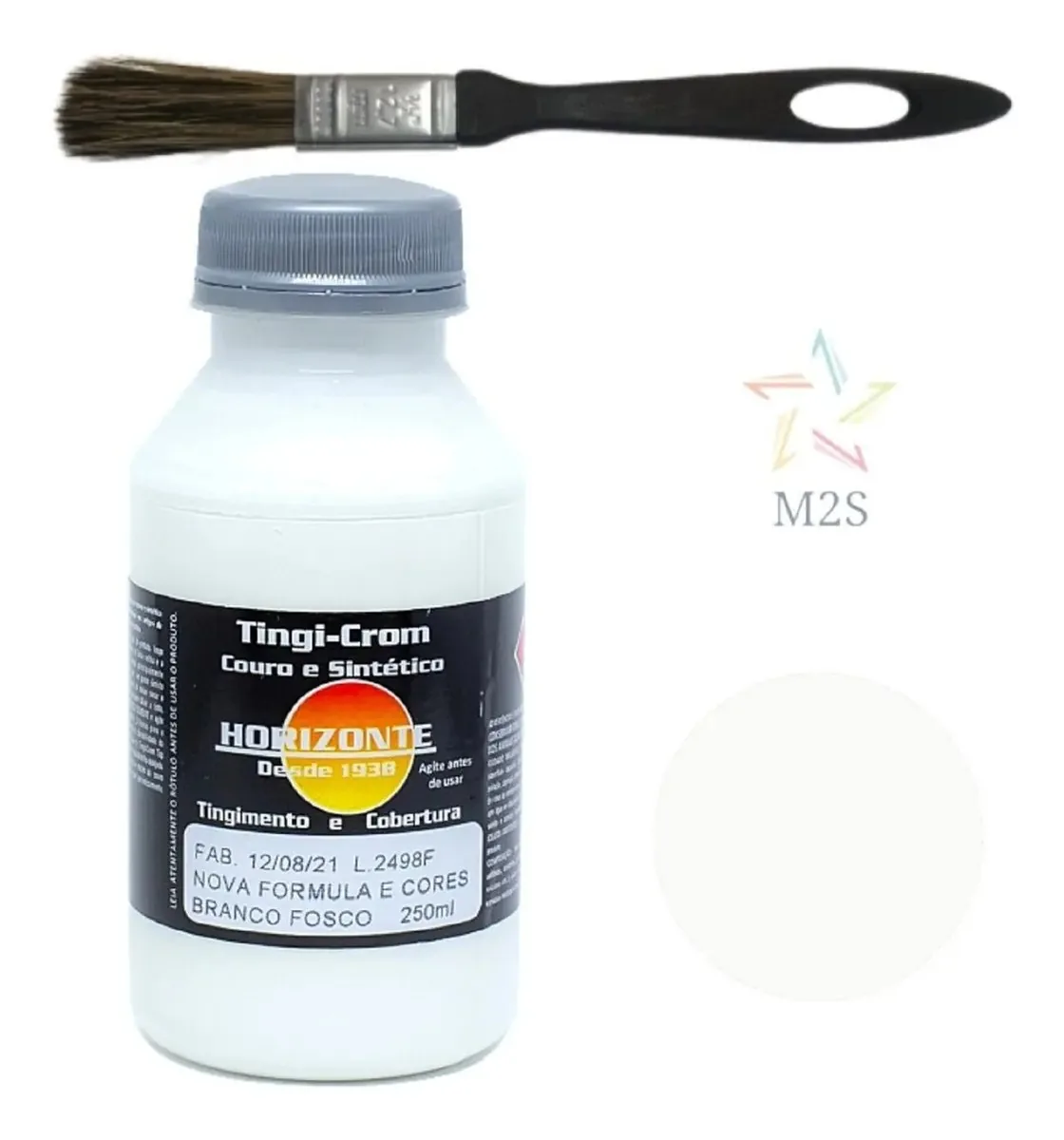 Tinta Para Couro Fosco Com Pincel 250ml - Branco