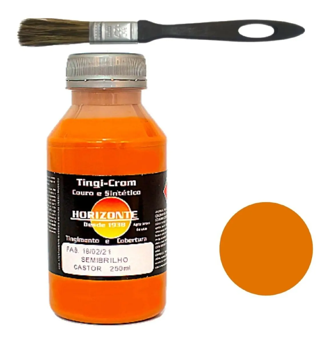 Tingicron Semi-brilho Para Couro Com Pincel 250ml - Castor