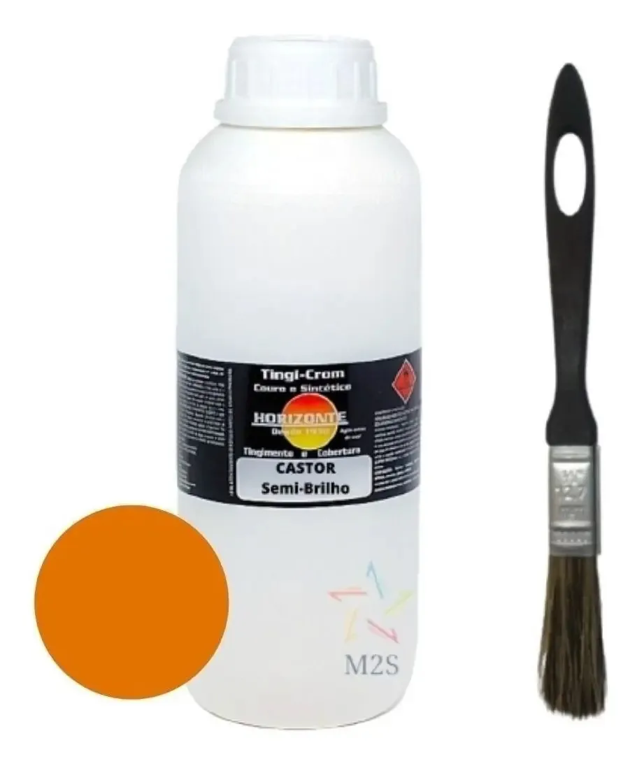Tinta Para Couro Semibrilho Pronto Uso Pincel 900ml