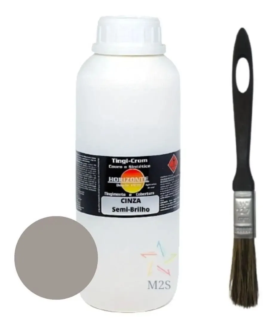 Tingicron Semi-brilho Para Couro Com Pincel 900ml - Cinza
