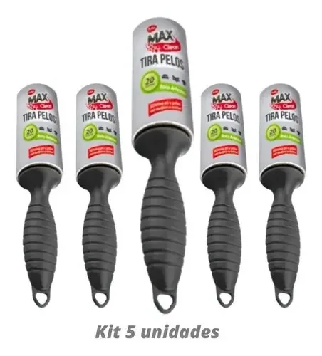 Kit c/5 Rolos Tira Pelos Max Clean, Adesivos para Roupas e Tecidos