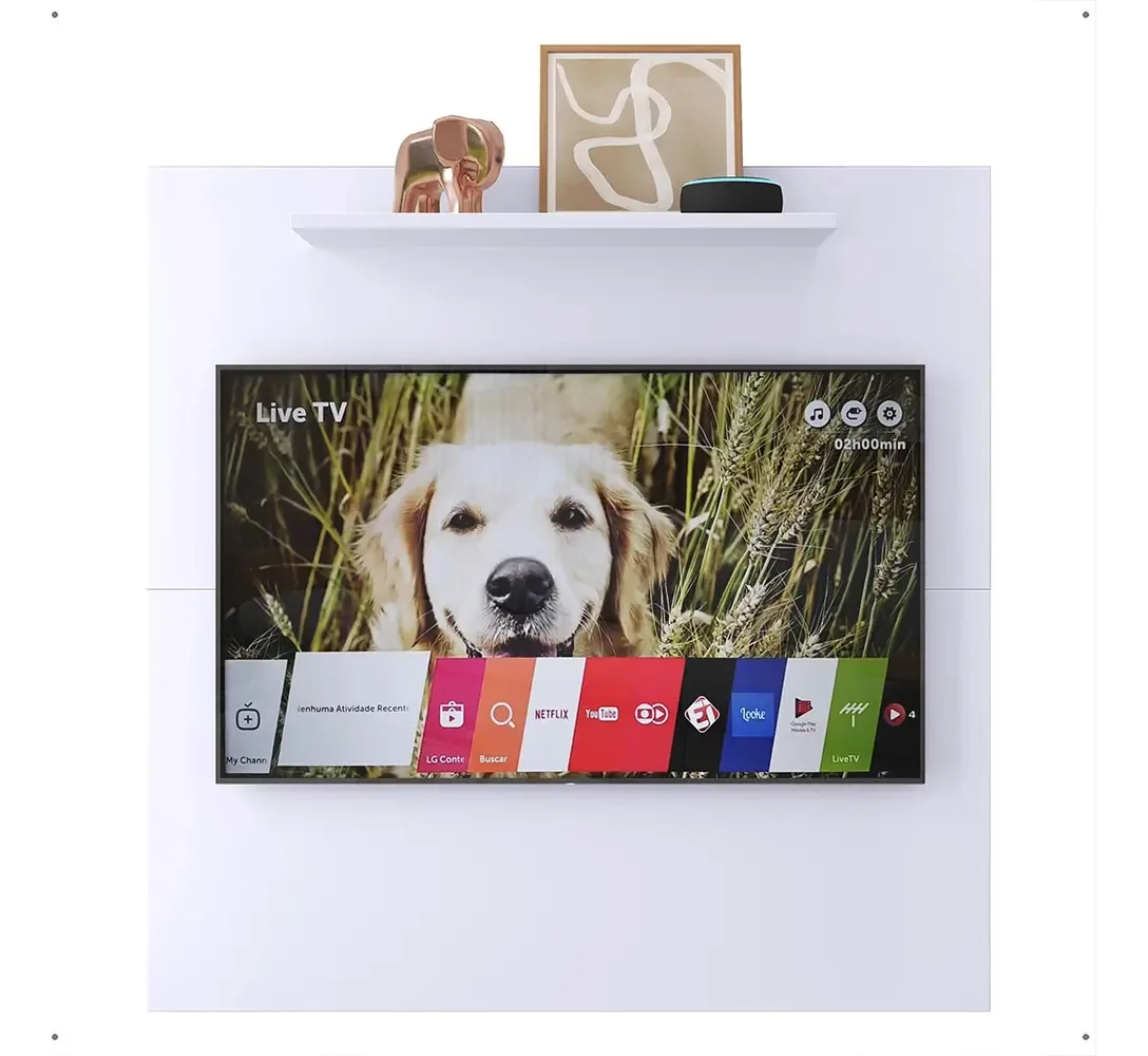 Estante Livro Painel Tv 22 24 32 Polegadas Sala Quarto Cor Branco