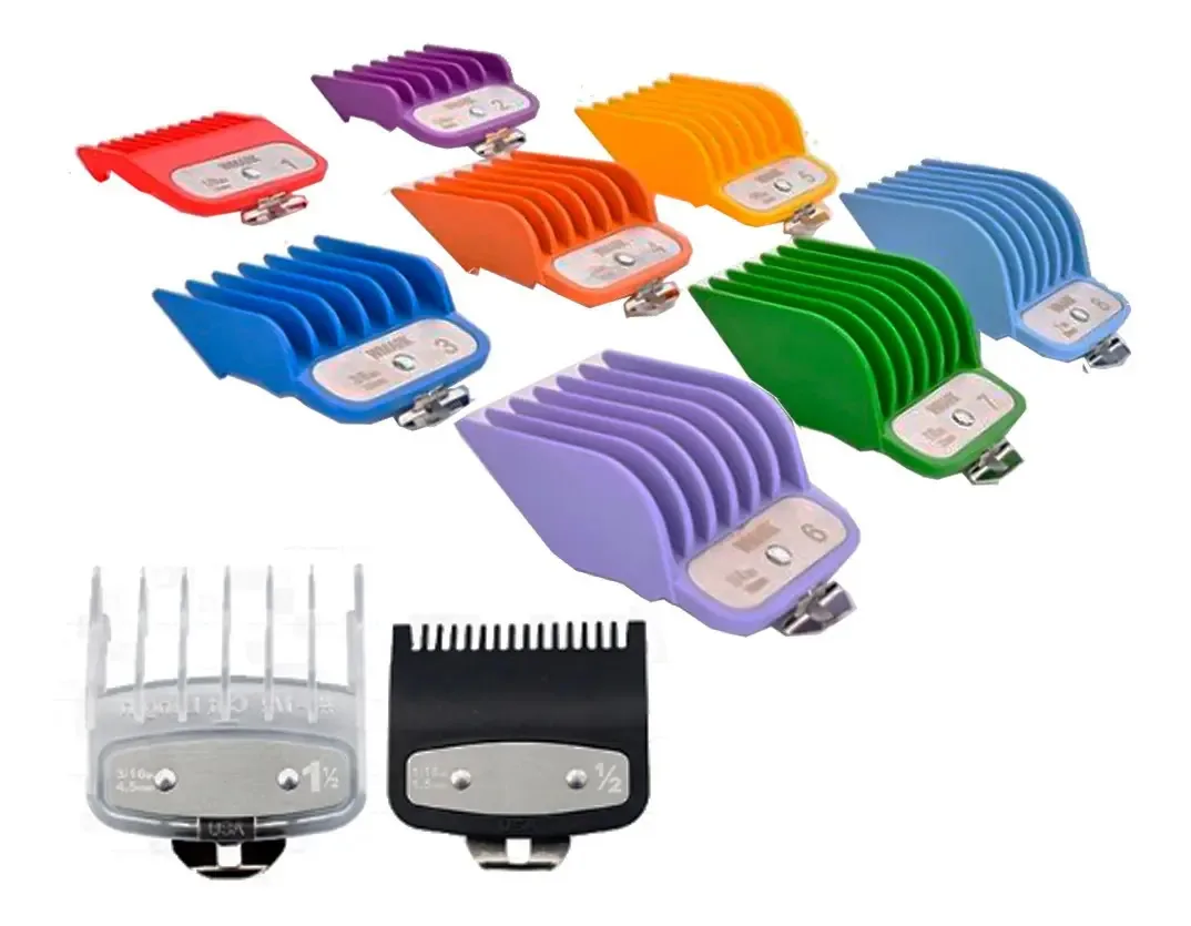 Kit 10 Pentes Guia Wmark Disfarce Universal Colorido 10 Tamanhos