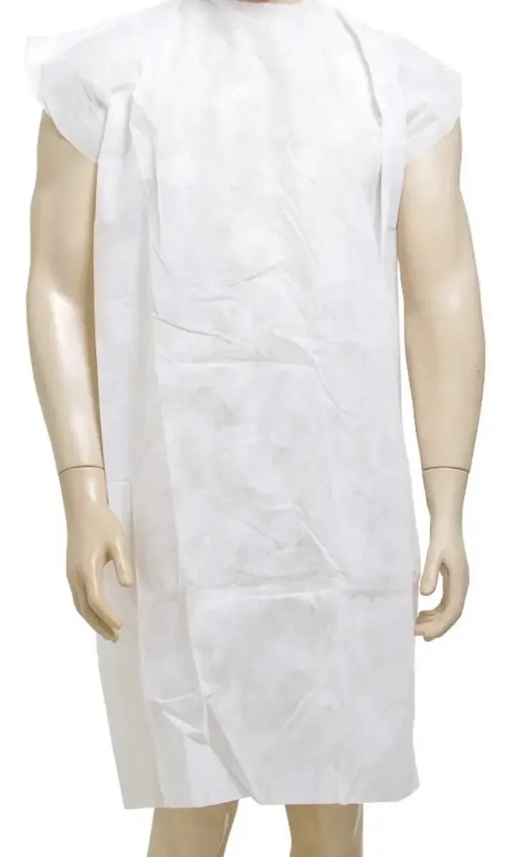 Avental Descartável TKS Branco Sem Manga Kit com 10